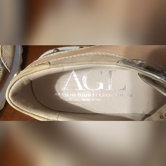 Attilio Giusti Leombruni Studded Leather Razor Sneakers Pink/Tan/Gold/Camo SZ 7 - Picture 6 of 7